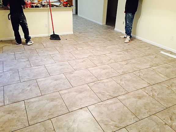 New tile in dining remand bath