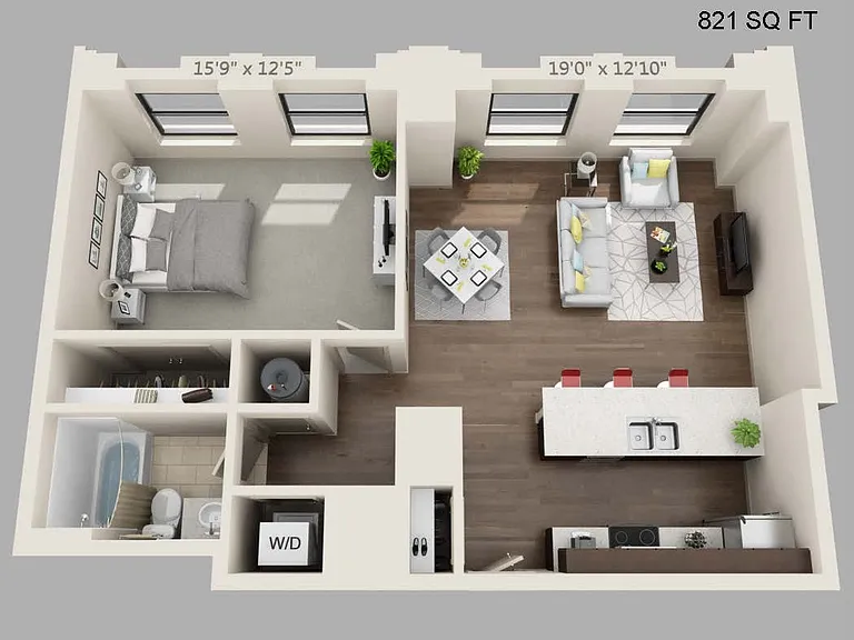 One Bed One Bath 821 sqft One Bed One Bath 821 sqft