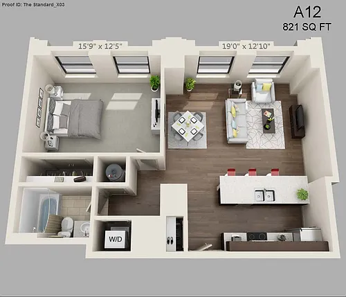 Floor plan One Bed/One Bath - 821