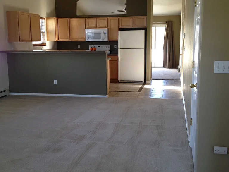Living room with kitchen view