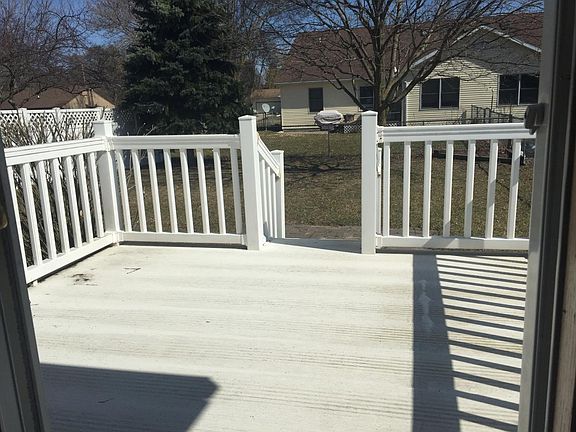 back deck in fenced yard