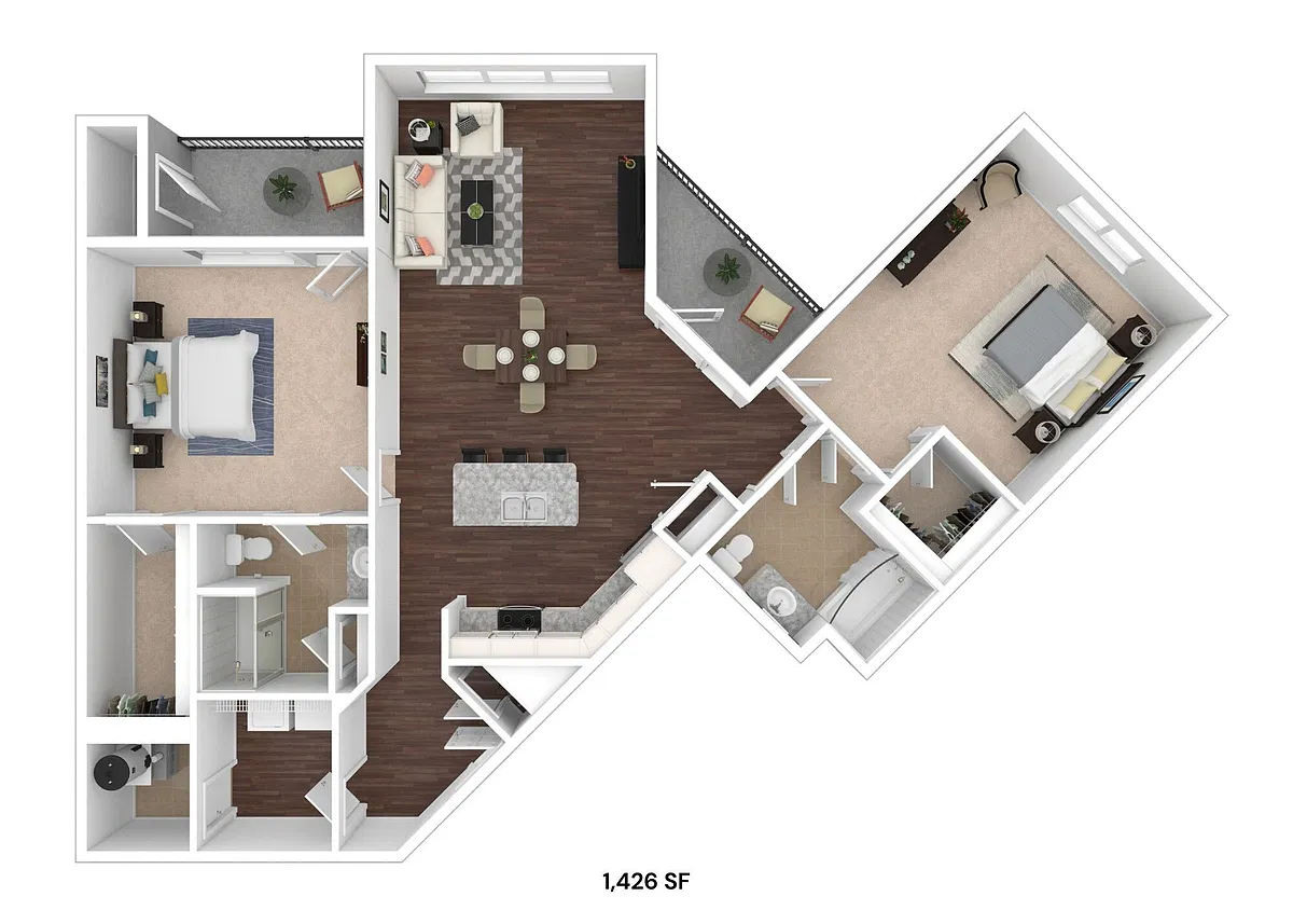 Floor plan 2 Bedroom Luxe Duo