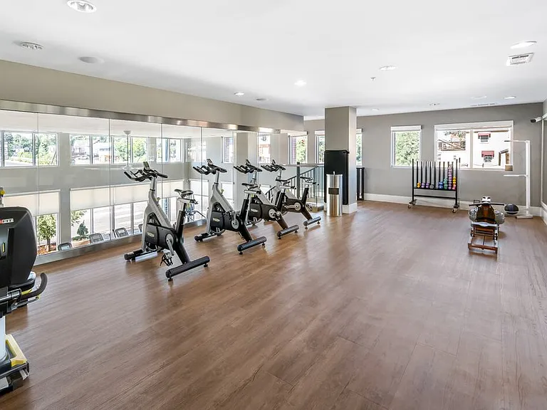 State-of-the-art fitness center with spin bikes