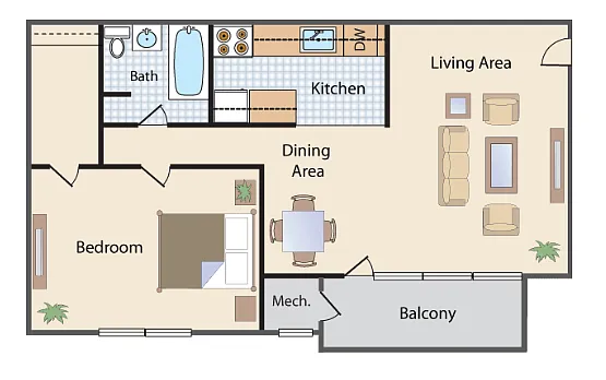 Floor plan One Bedroom