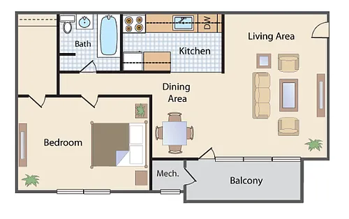 Floor plan One Bedroom