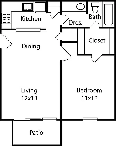 Floor plan 1 Bedroom