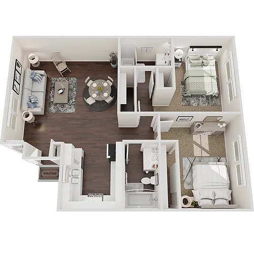 Floor plan 2 Bedroom 2 Bath