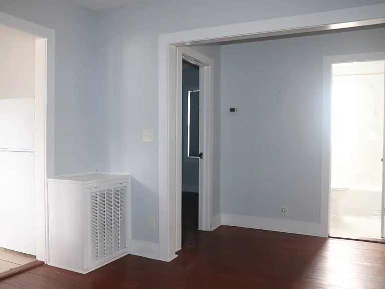 View of kitchen/bath from dining room.