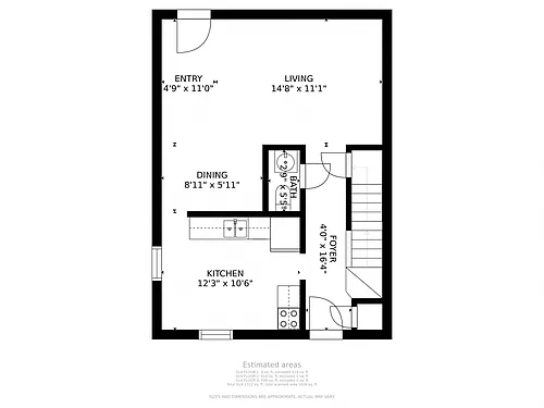 Floor plan 3BD Townhome - Updated Flooring