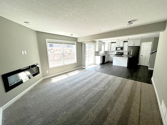 Main floor family room with fireplace