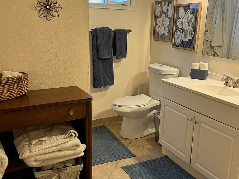Very nice private bathroom with shower.