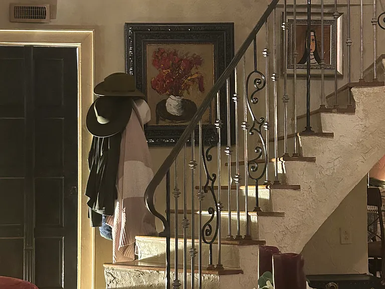 Dramatic stairway is perfect for photo ops.
