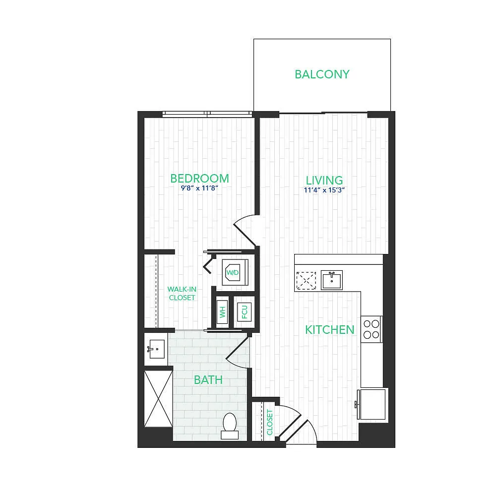 Floor plan VISTA 1 BED 15 (ADA)