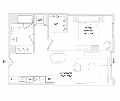 Floor plan 1 BED C9