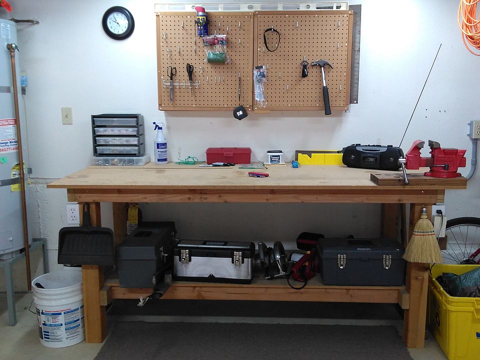 Garage workbench area