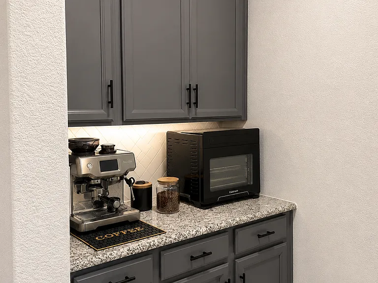 coffee bar off the kitchen