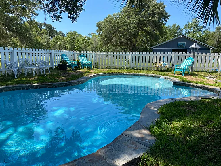 Gunite pool that was resurfaced this year. It is not heated.