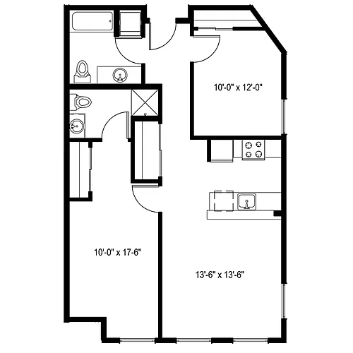 Floor plan 2 Bedroom D