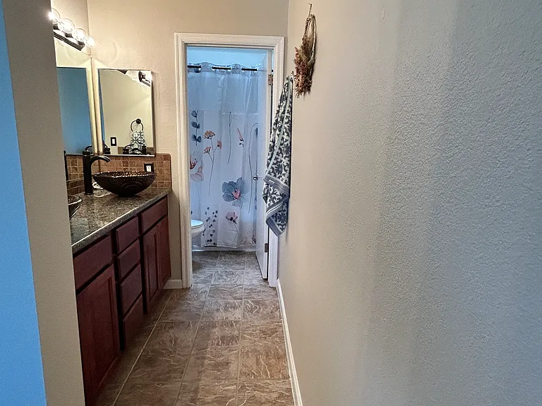 Master bathroom with dual vanity