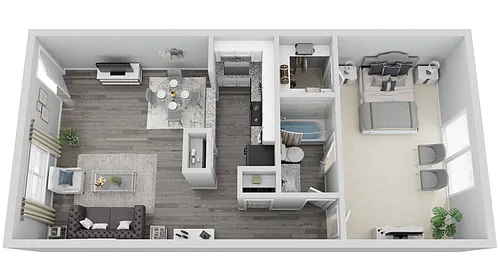 Floor plan 1 Bedroom, 1 Bathroom