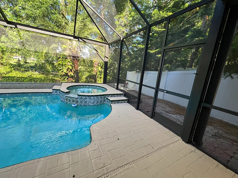 Covered Backyard Patio and Pool