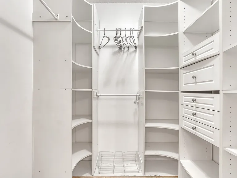 walk in closet in master bedroom