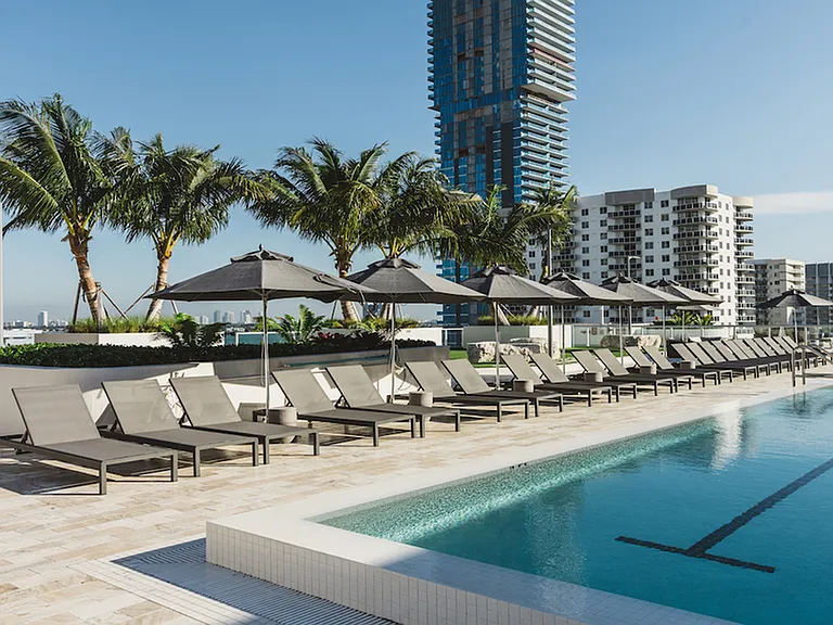 Relax and unwind next to our sparkling pool