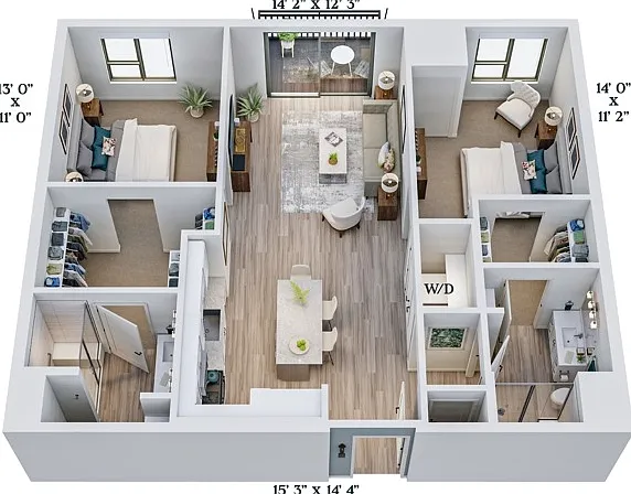 C10 | 2x2 | 1102 sq ft C10 | 2x2 | 1102 sq ft