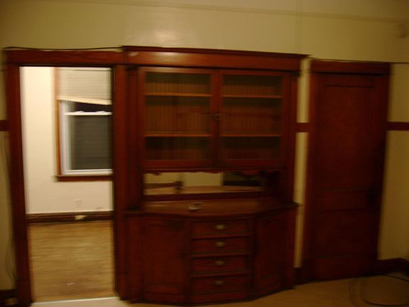 Built in wood hutch