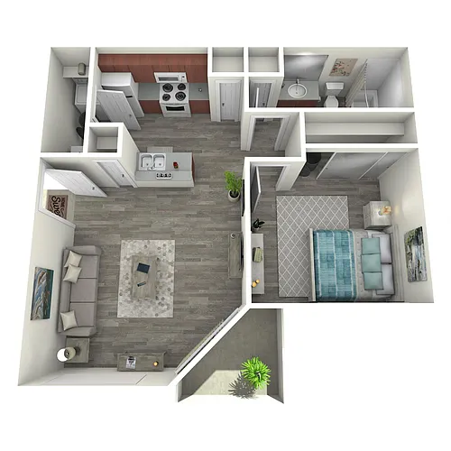 Floor plan 1 Bed 1 Bath