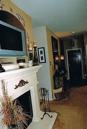 Living Room Fireplace with built in for TV