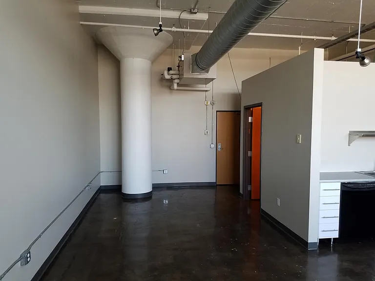 Open area for living room or bedroom. Bathroom and walk-in closet are through the door on the right.