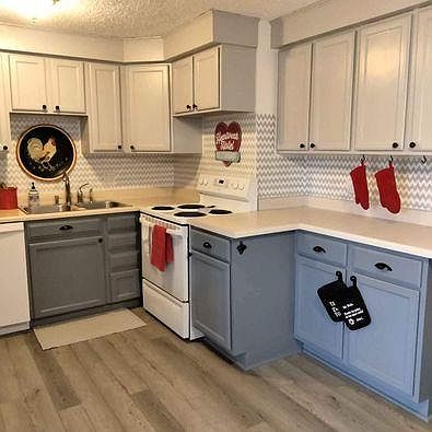 Kitchen has new vinyl flooring