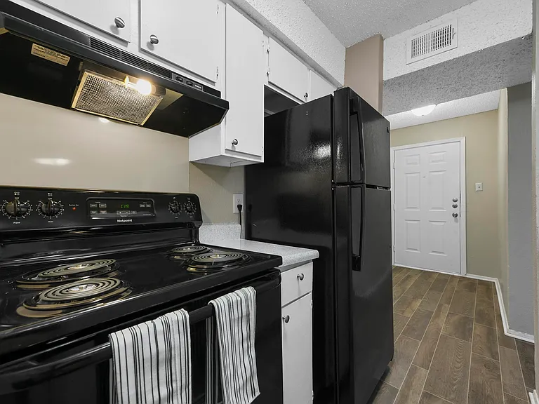 Updated kitchen with black appliances