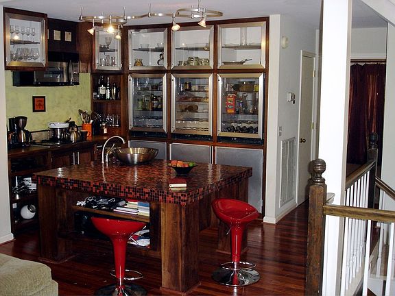 Built in Designer Fridge and Kitchen Table