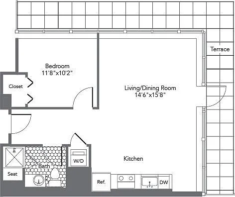1V floor plan The Hecht Warehouse
