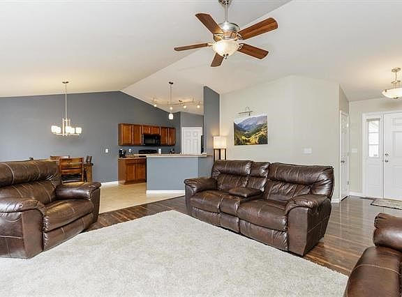 Vaulted Great Room Open To Breakfast Room and Kitchen