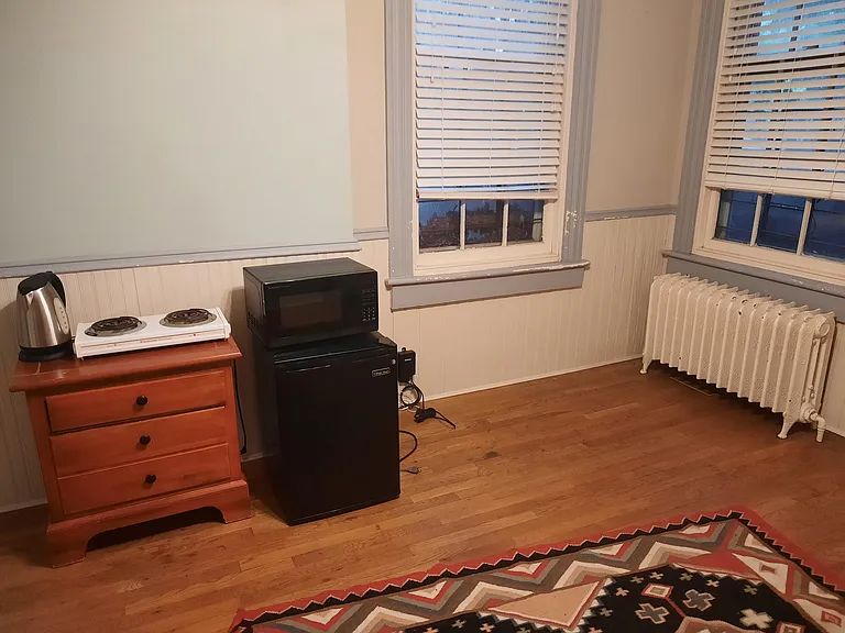 fridge, microwave, 2-plate cooker