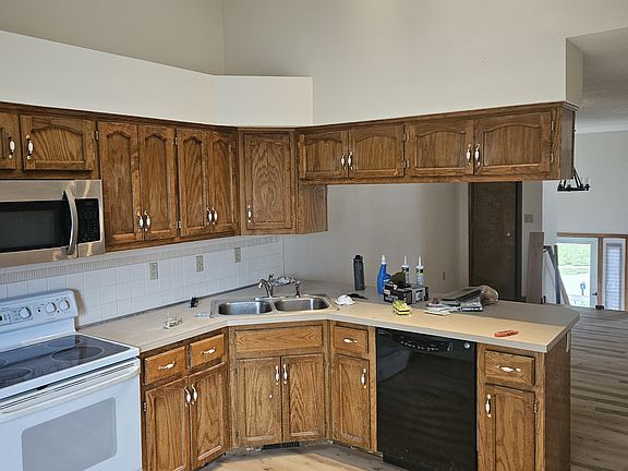Kitchen with new track lighting