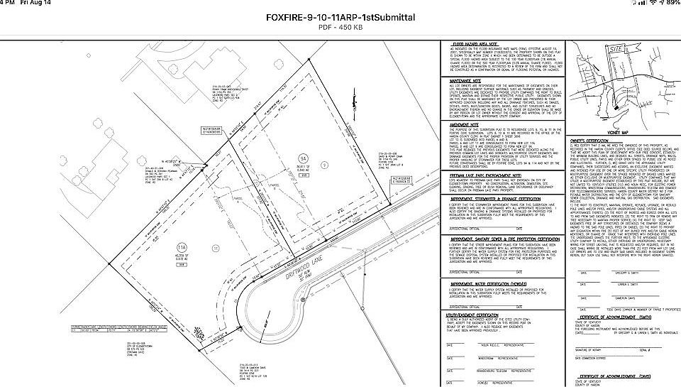 Lot 9A is what is for sell. 