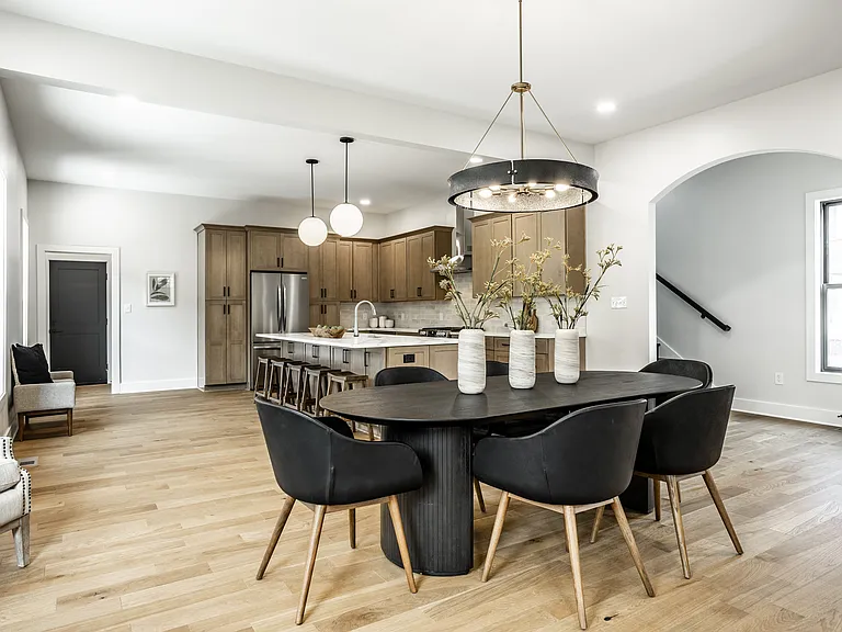 dining area looking to open concept kitchen