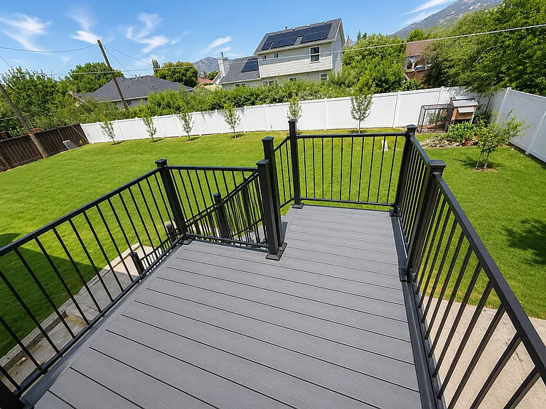 Spacious backyard fully enclosed with fencing. Two exits to the backyard from upstairs and downstairs.