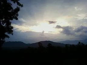 Sunset from mountain top