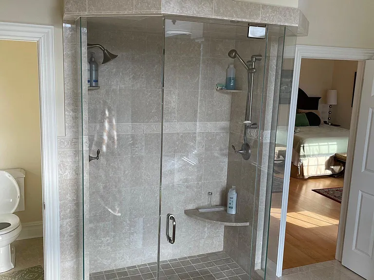 dual shower heads/spacious master shower