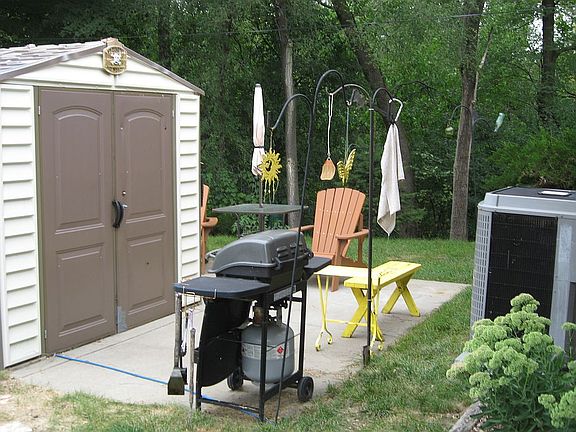 Cement Patio & Tool Shed, AC
