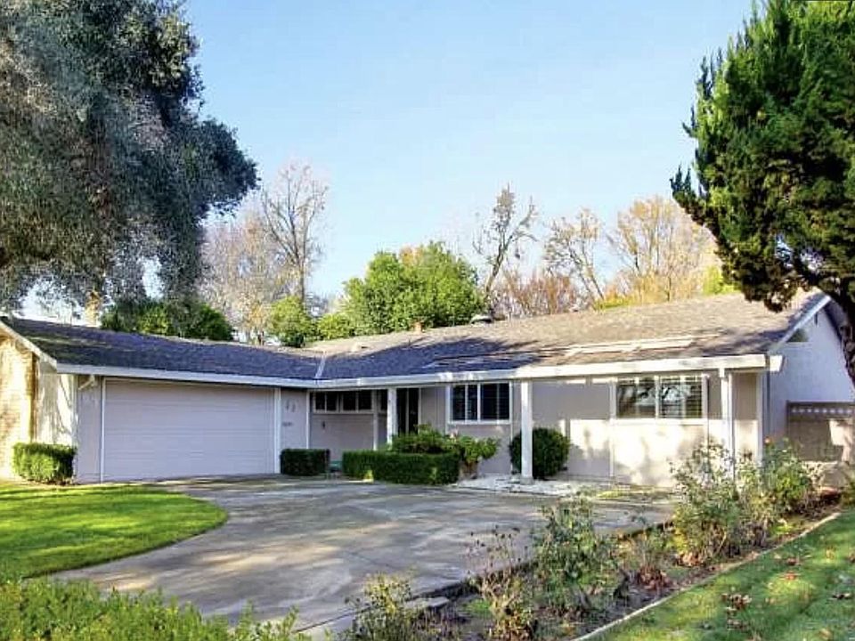 Front view, two-car garage.