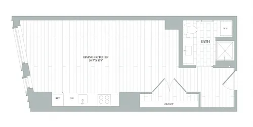 Floor plan S2 | Studio | 1 Bath