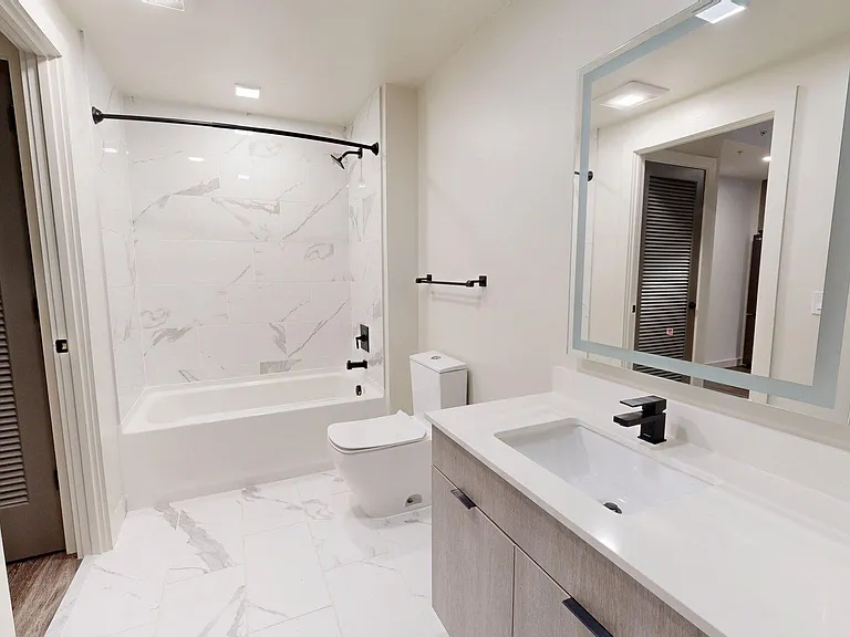 Apartment Bathroom with large soaking tub