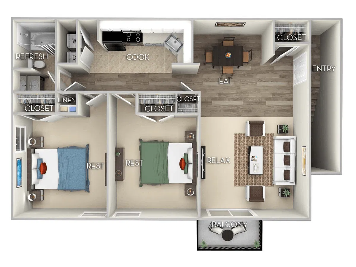 Floor plan Two Bedroom