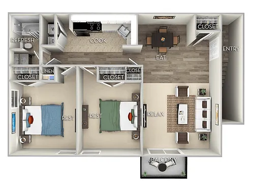 Floor plan Two Bedroom